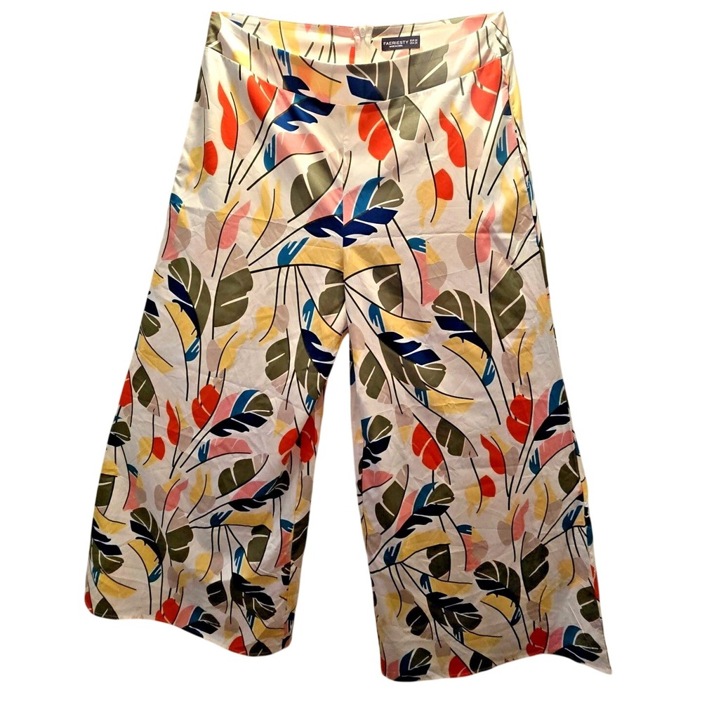 Wide Leg Palazzo Pants Tropical Dopamine Resortwear Beach Y2K Womens 2X 28x33